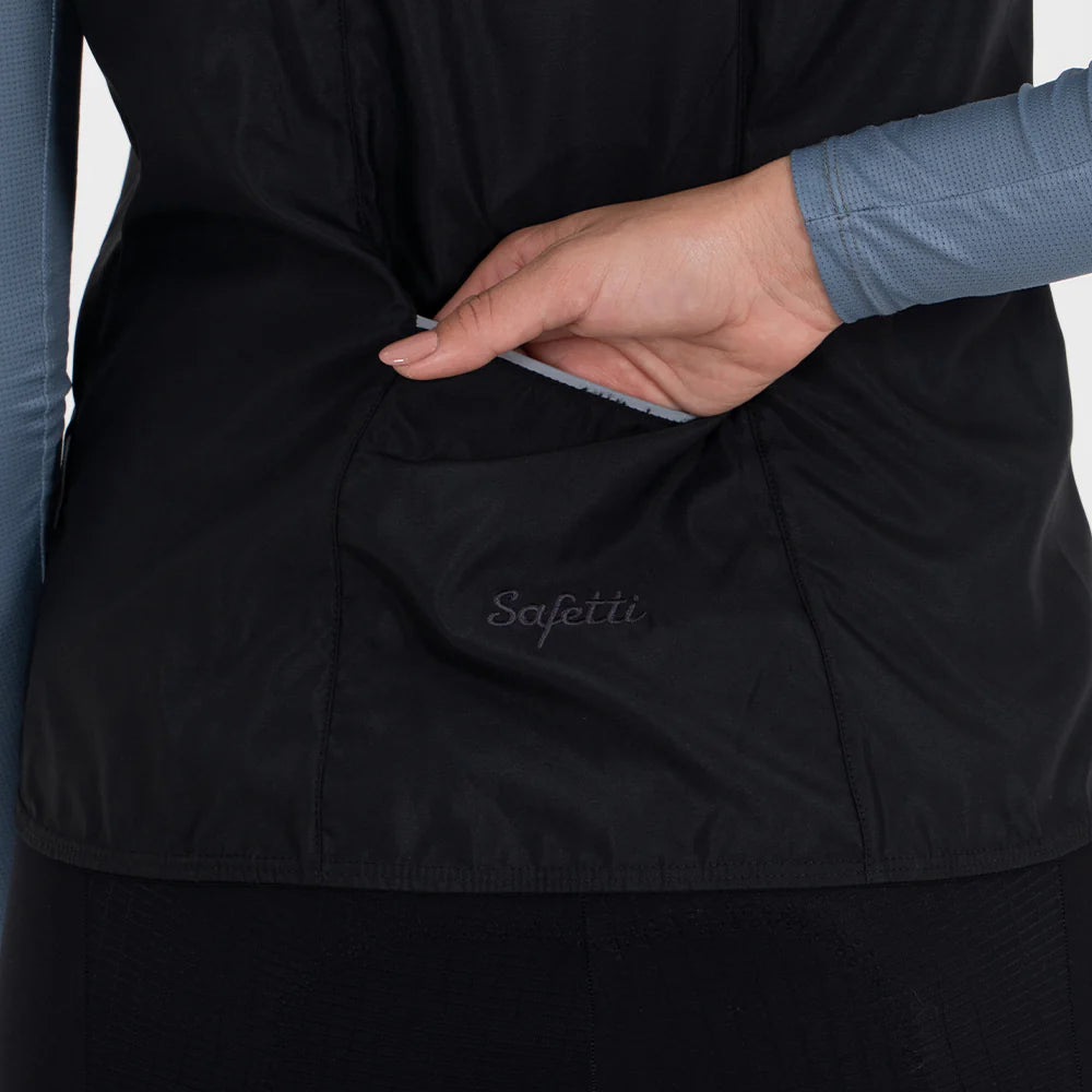 CORTA VIENTO CICLISMO NAPOLI NERO PARA MUJER