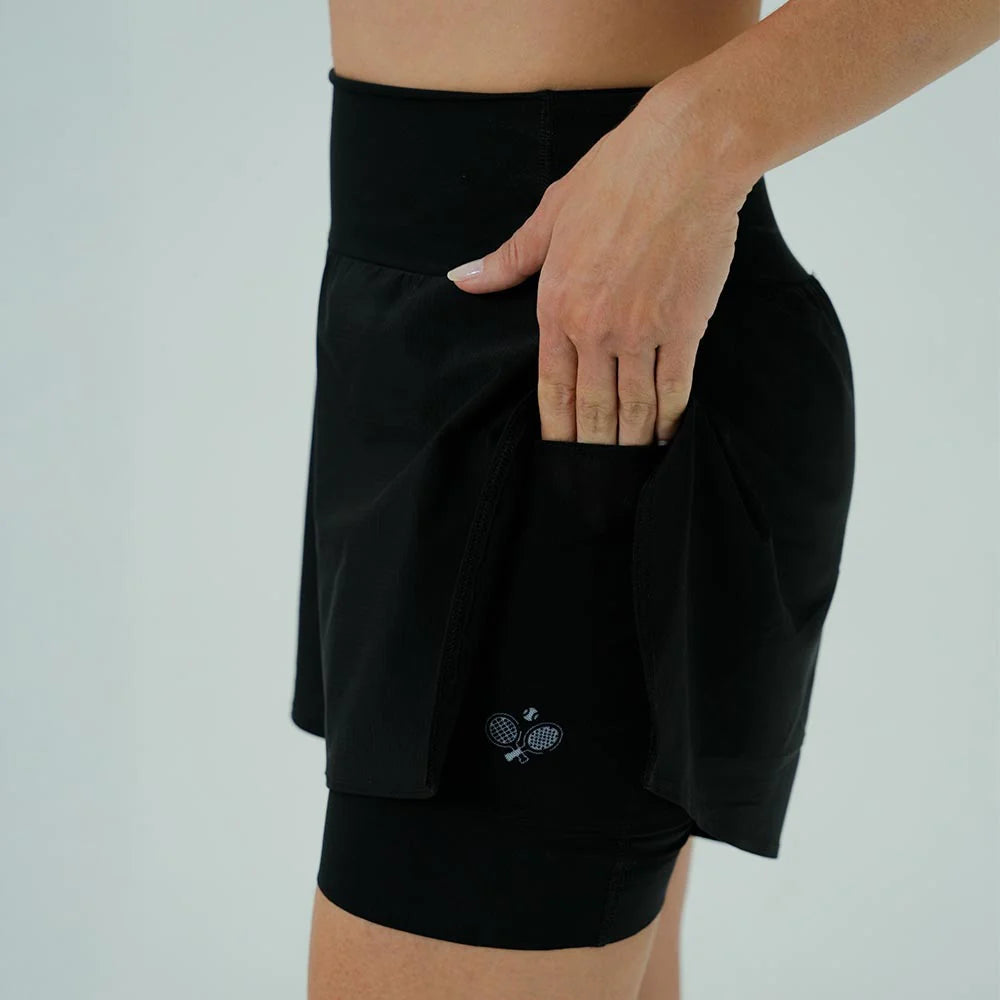 CALZA RUNNING/PÁDEL CON SHORT BREEZE NERO PARA MUJER