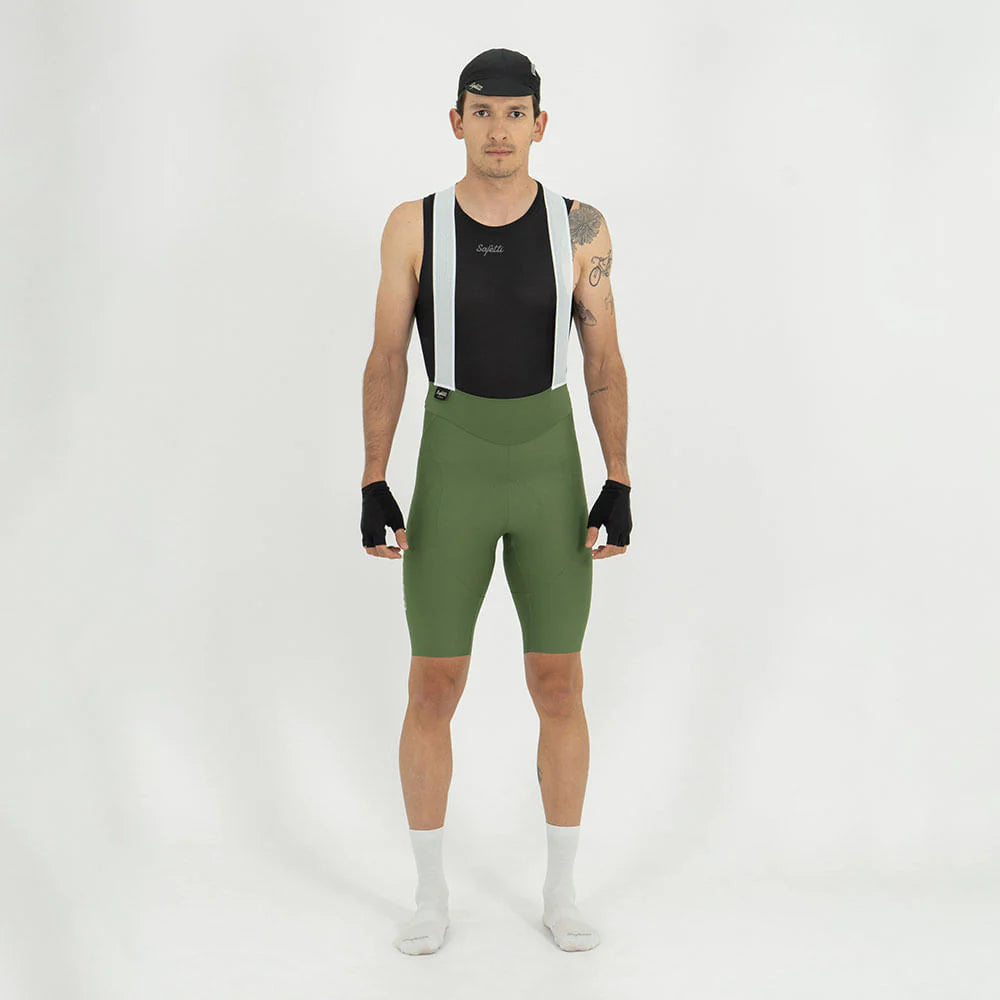 CALZA CICLISMO CON CARGADERAS GIRONA VERDE PARA HOMBRE